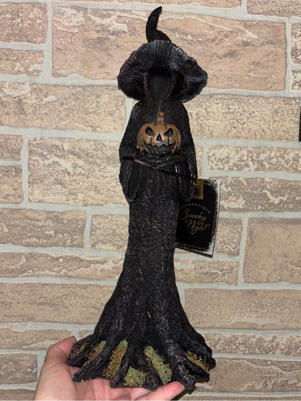Spooky Night Jack-O'-Lantern Hooded Figure - black